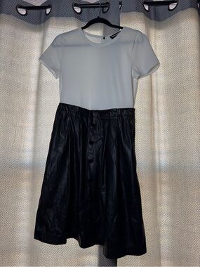 Karl Lagerfeld Black & White Leather Dress